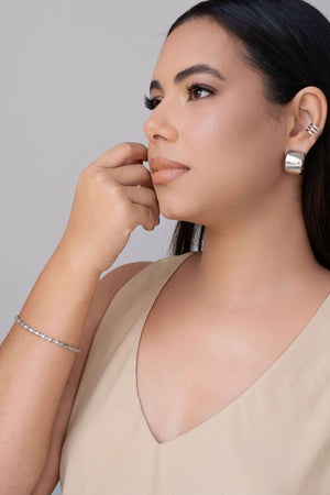 Pulseira Malha Oca 3 mm Ródio Branco