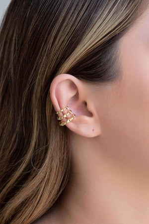 Piercing Filetes Martelados Banhado a Ouro 18K