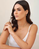 Brinco Argola Click Pérolas 2.3 cm Banhado a Ouro 18K