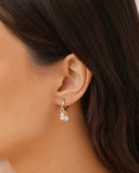 Brinco Argola Click Pérolas 2.3 cm Banhado a Ouro 18K