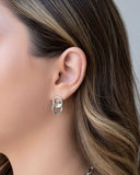 Brinco Círculos Entrelaçados Ródio Branco