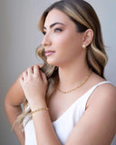 Brinco Argola Filetes 1.6 cm Banhado a Ouro 18K