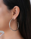 Brinco Argola Tubo 6.5 cm Ródio Branco