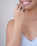 Pulseira Grumet Plaquinhas 2 mm Banhado a Ouro 18K