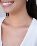 Choker Grumet Plaquinhas Ródio Branco - 33 cm