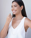 Choker Grumet Plaquinhas Ródio Branco - 33 cm