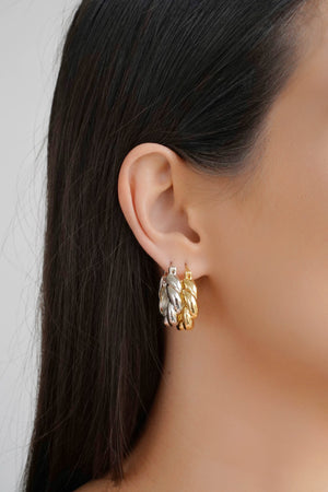 Brinco Argola Torcida Fecho Italiano 2.6 cm Ródio Branco