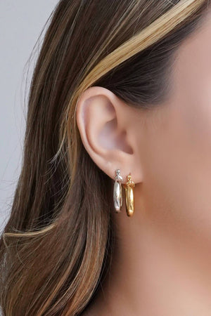 Brinco Argola Tubo Liso Fecho Italiano 2.5 cm Banhado a Ouro 18K