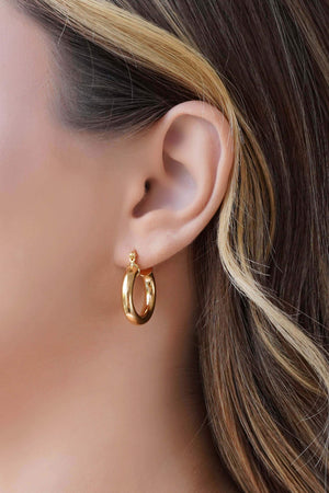 Brinco Argola Tubo Liso Fecho Italiano 2.5 cm Banhado a Ouro 18K