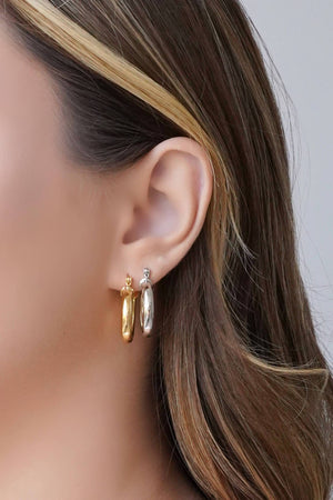 Brinco Argola Tubo Liso Fecho Italiano 2.5 cm Ródio Branco