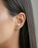 Ear Cuff Cravejado Cristal 2.4 cm Ródio Branco