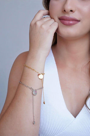 Pulseira Elos Pingente Coração Always With You Banhado a Ouro 18K