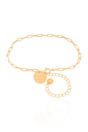 Pulseira Elos Pingente Coração Always With You Banhado a Ouro 18K