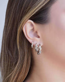 Brinco Argola Click Torcida 1.8 cm Ródio Branco