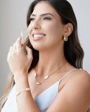 Brinco Argola Click Triangular Reta Lisa 2.4 cm Banhado a Ouro 18K