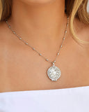 Relicário Estrela Gomos Ródio Branco - 45 cm