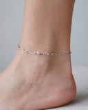 Tornozeleira Elos Ovais 3.5 mm  Ródio Branco