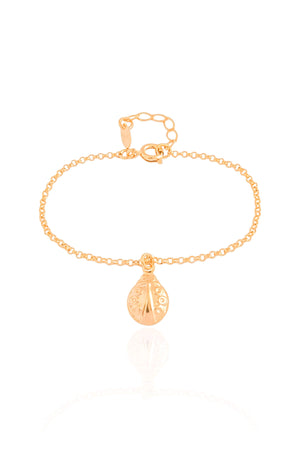 Pulseira Infantil Elos Joaninha Banhado a Ouro 18K
