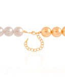 Gargantilha Bolas Lisas e Pérolas Banhado a Ouro 18K - 40 cm