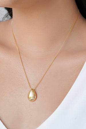 Gargantilha Veneziana Gota Lisa Banhado a Ouro 18K - 45 cm