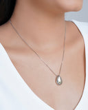 Gargantilha Veneziana Gota Lisa Ródio Branco - 45 cm