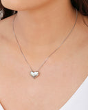 Gargantilha Veneziana Coração Liso Ródio Branco - 45 cm