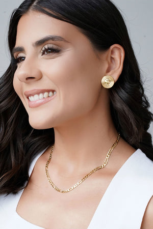 Brinco Redondo Coração Liso 1.9 cm Banhado a Ouro 18K