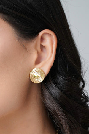 Brinco Redondo Coração Liso 1.9 cm Banhado a Ouro 18K