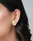 Brinco Redondo Coração Liso 1.9 cm Banhado a Ouro 18K