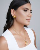 Brinco Flor Lisa 2.3 cm Banhado a Ouro 18K