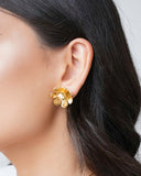 Brinco Flor Lisa 2.3 cm Banhado a Ouro 18K