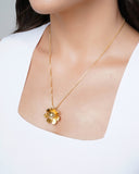 Gargantilha Veneziana Flor Lisa 2.3 cm Banhado a Ouro 18K - 45 cm