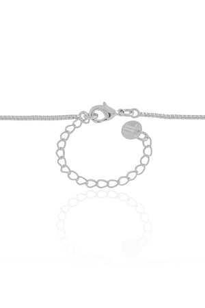 Gargantilha Veneziana Flor Lisa 2.3 cm Ródio Branco - 45 cm