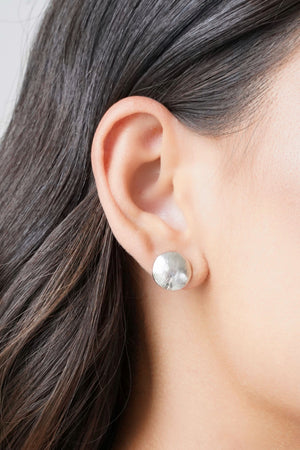 Brinco Redondo Detalhado 1.2 cm Ródio Branco