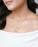 Gargantilha Veneziana Oval Liso Vazado Banhado a Ouro 18K - 45 cm