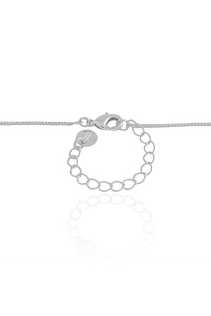 Gargantilha Veneziana Oval Liso Vazado Ródio Branco - 45 cm