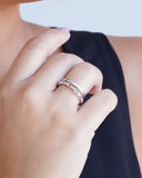 Anel Duplo Elos Tamanho 19 Ródio Branco