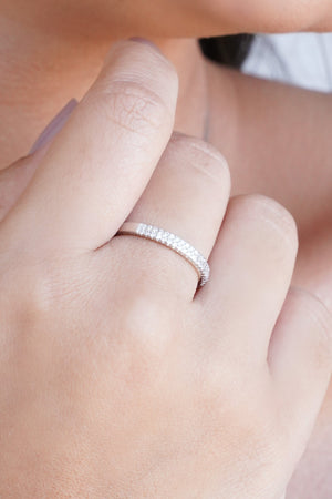 Anel Cravejado Cristal Tamanho 17 Ródio Branco