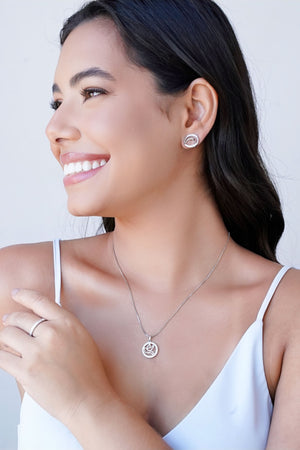 Anel Cravejado Cristal Tamanho 17 Ródio Branco