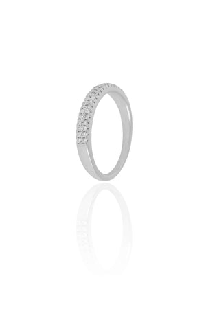 Anel Cravejado Cristal Tamanho 19 Ródio Branco