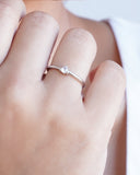 Anel Ponto de Luz Cristal Tamanho 19 Ródio Branco