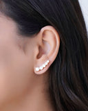 Ear Cuff Pontos de Luz Cristal 2.5 cm Banhado a Ouro 18K