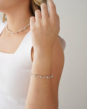 Bracelete Mola Bolas Lisas Ródio Branco