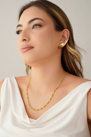 Ear Cuff Liso 4.6 cm Banhado a Ouro 18K