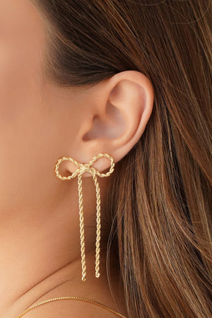 Brinco Laço Cordão Baiano 6.3 cm Banhado a Ouro 18K