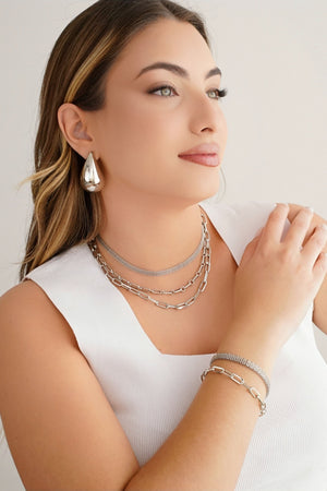 Choker Elos 5 mm Ródio Branco