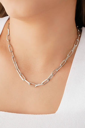 Choker Elos 5 mm Ródio Branco