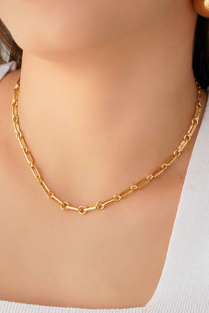 Choker Elos Ovais 4 mm Banhado a Ouro 18K