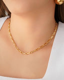 Choker Elos Ovais 4 mm Banhado a Ouro 18K