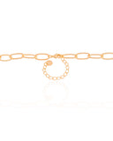 Gargantilha Elos Ovais Cristal Banhado a Ouro 18K - 45 cm